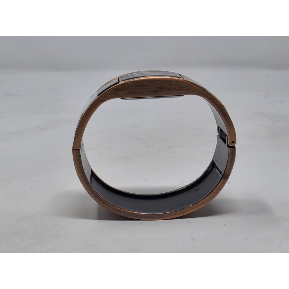 Denacci Quartz Watch Shell Inlay Rectangular Bronze Tone Vintage Style - Picture 3 of 5